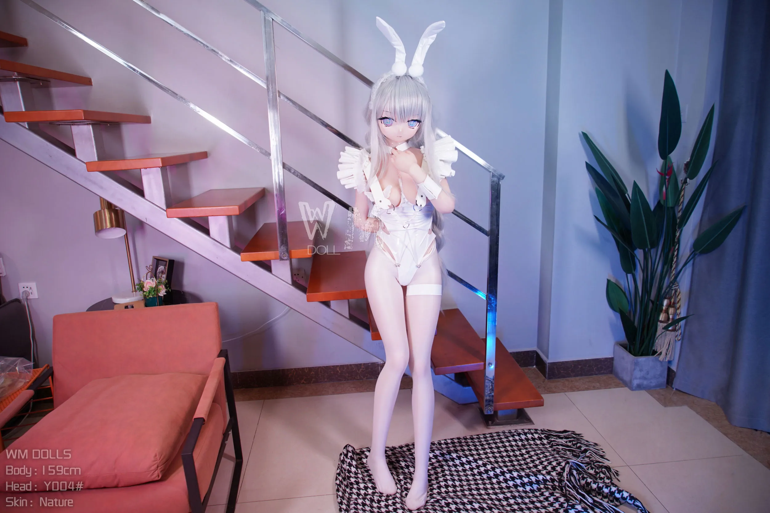 159cm (5ft3) คัพ H ตุ๊กตายางอนิเมะเสมือนจริง หัว PVC + ตัว S-TPE ตุ๊กตายาง หัว #Y004